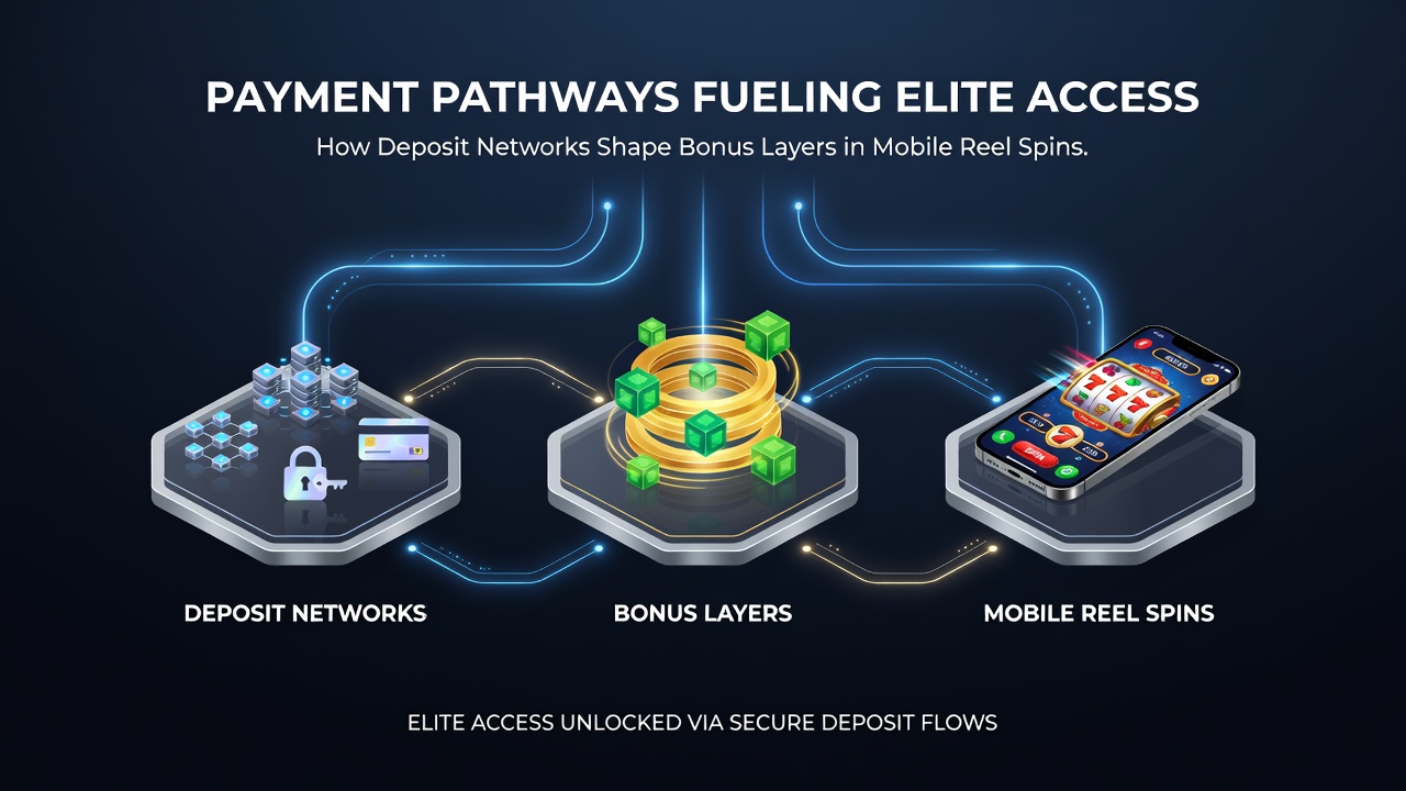 Diagram showing deposit network flows into bonus layer activation for reel and sports modules