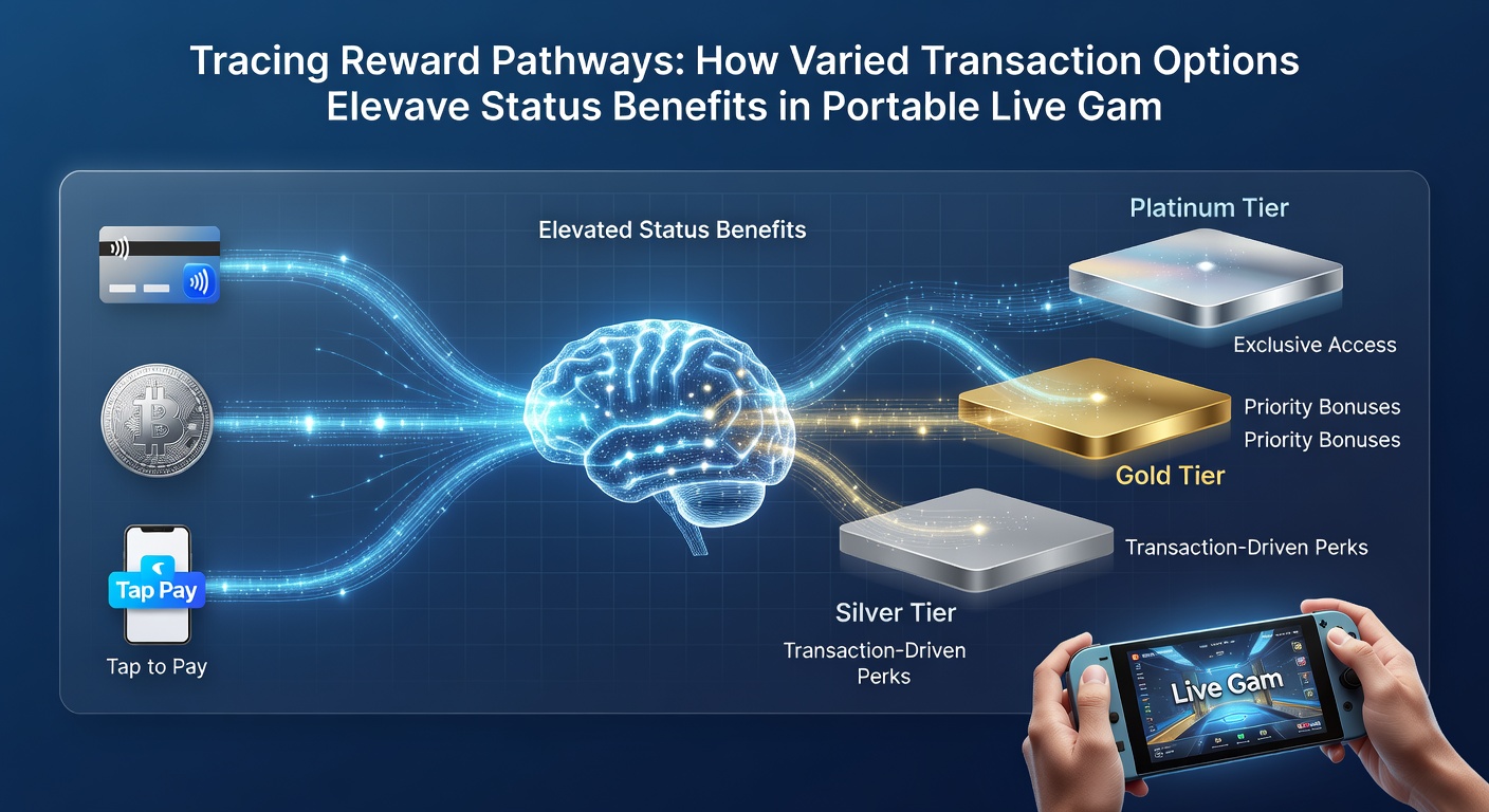 Infographic tracing reward pathways from varied transaction methods to VIP status upgrades in live mobile gaming and sports wagering